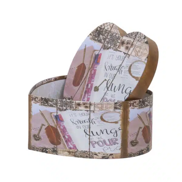 Set 3 cutii in forma de inima, cu model / CD4416_2 - imagine 2