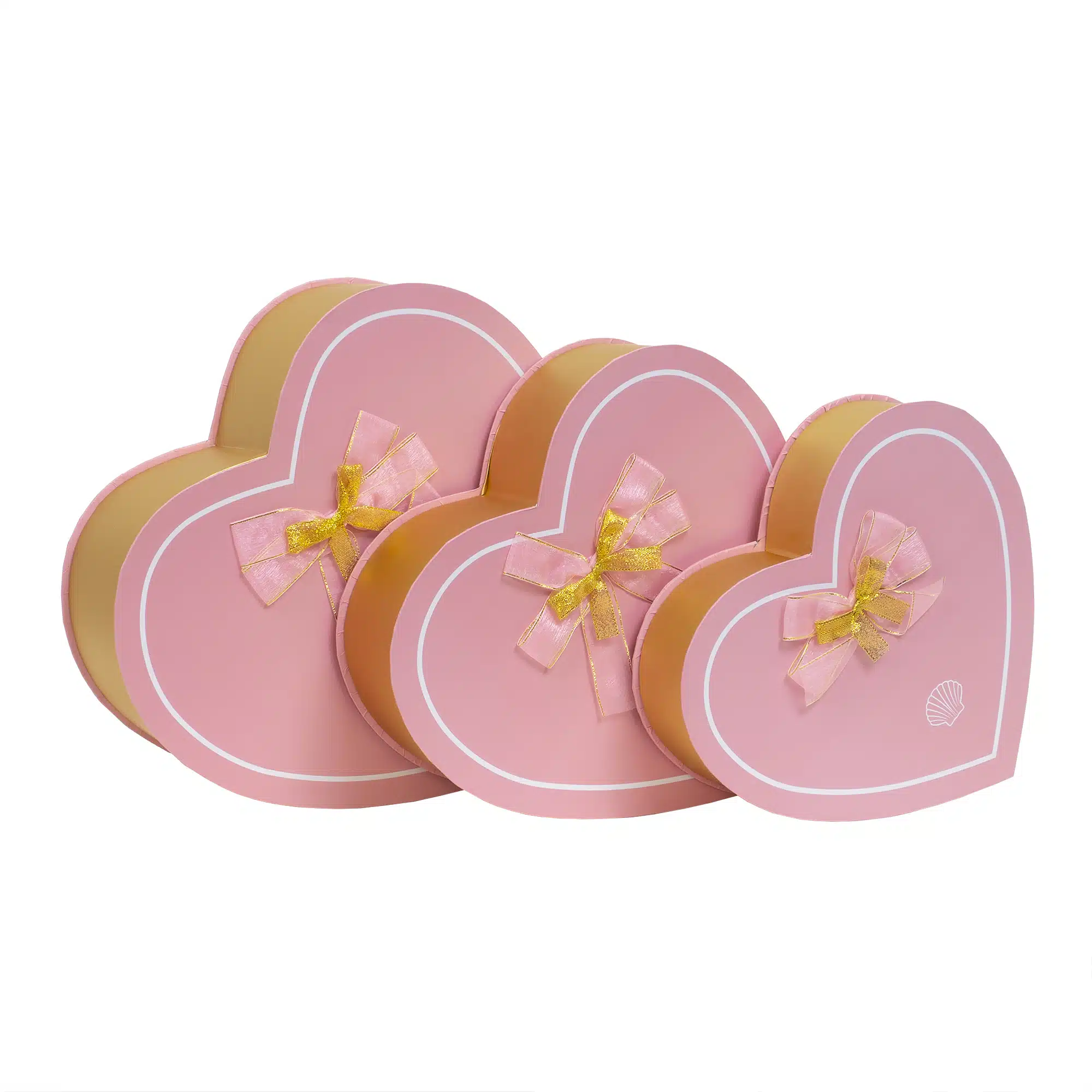 CD4954_1 Set 3 cutii in forma de inima, cu capac roz / CD4954_roz - imagine 1