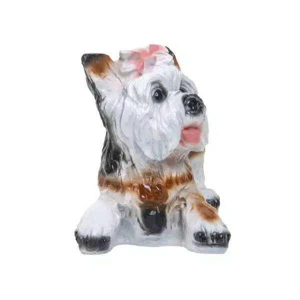 Decoratiune pentru gradina, din ceramica, model catel, inaltime 24cm, lungime 33cm / EXT 10389 - imagine 4