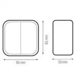 Intrerupator dublu aplicat Horoz, Eva 10A, 250V / EXT 112-001-0003 - imagine 2