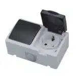 Modul priza si intrerupator Horoz Atom, 10A, 250V, IP54 / EXT 112-100-0003