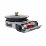 Pachet aragaz camping, cu oala si capac de sticla, putere 2.3kw, aprindere electrica, gri + 3 butelii 410ml / ZTS 5613_1 - imagine 4