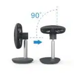 Ventilator portabil reincarcabil, gri incarcare USB, putere 5W, diametru 18 cm, 4 viteze reglabil pe vertical / ZLN 4000 - imagine 5