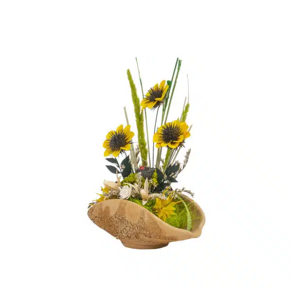 Aranjament, cosulet din ceramica cu flori / EXT 10164_1 - imagine 2