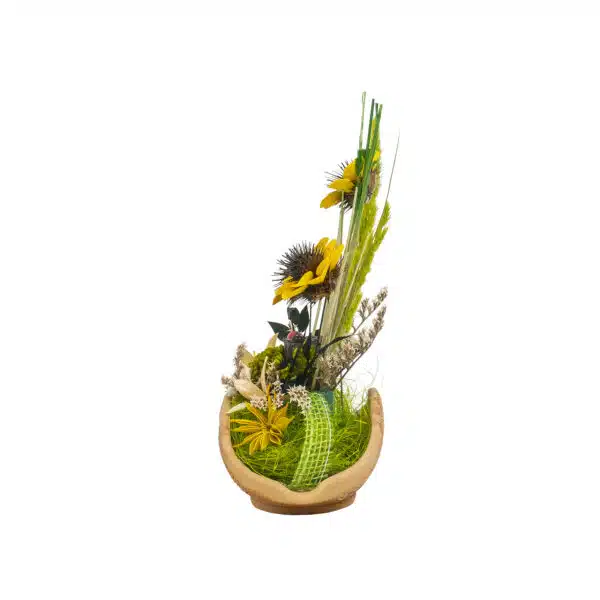 Aranjament, cosulet din ceramica cu flori / EXT 10164_1 - imagine 3