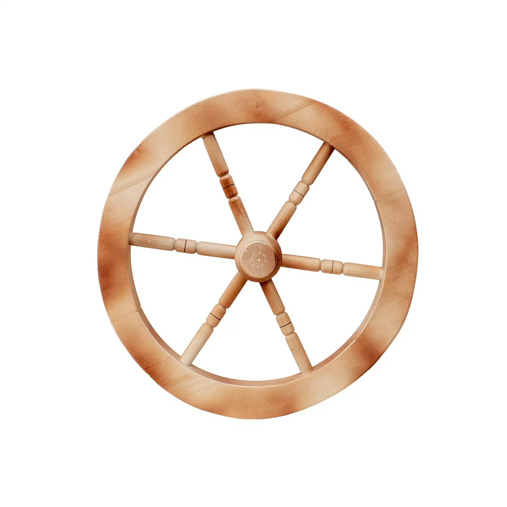 EXT 10229_1 Roata decorativa din lemn, diametru 47 cm, natur cu dungi maro / EXT 10229_3 - imagine 1