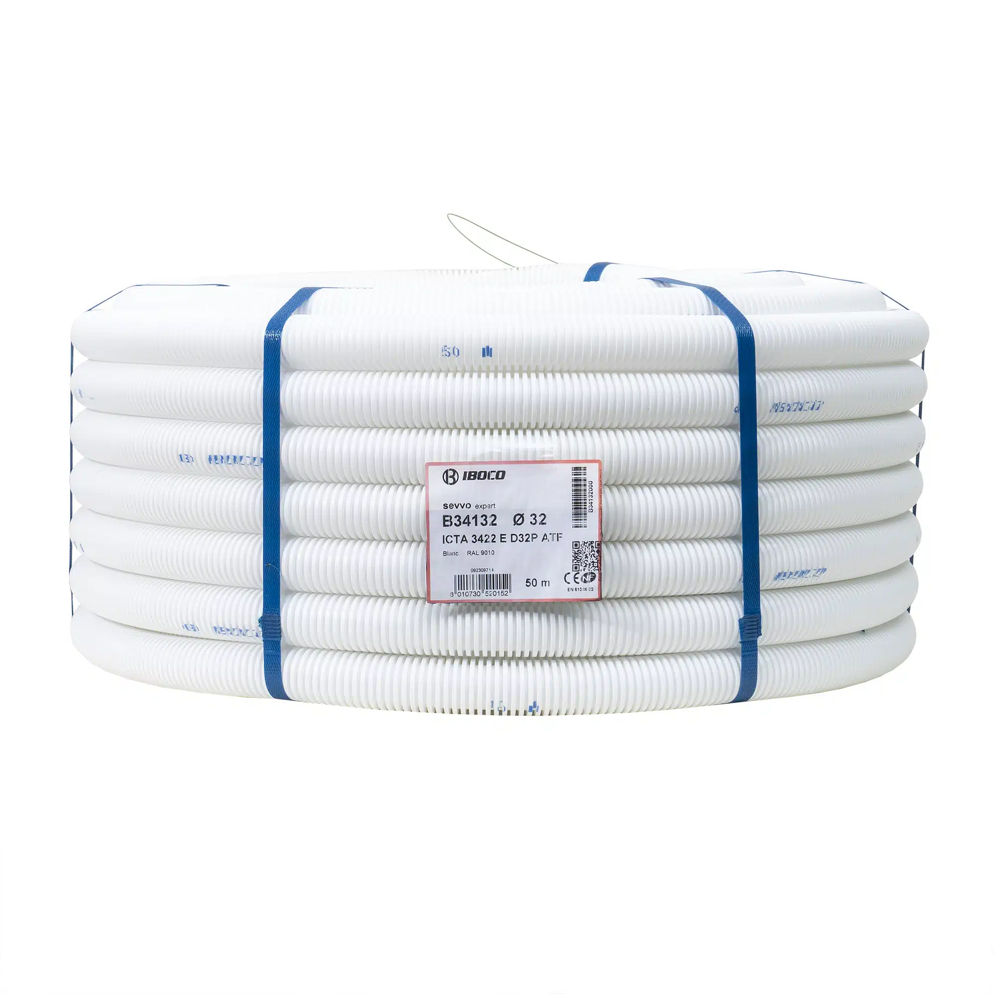 EXT 10809_4 Tub flexibil, copex, din PVC cu fir de tragere, diametru 32mm, lungime 50m, alb / EXT 10809 - imagine 1