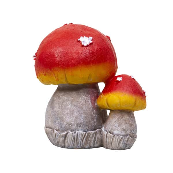 Ciuperca decorativa pentru gradina, din rasina, H 20cm, cu 2 pui / ZTS 8068 - imagine 3