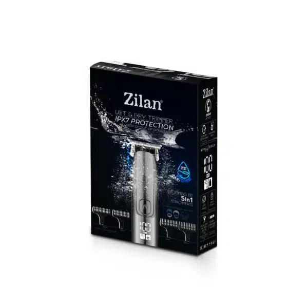 Aparat de tuns electric 5 in 1, pentru barbati reincarcabil IPX7, LED, gri / ZLN 8641 - imagine 5