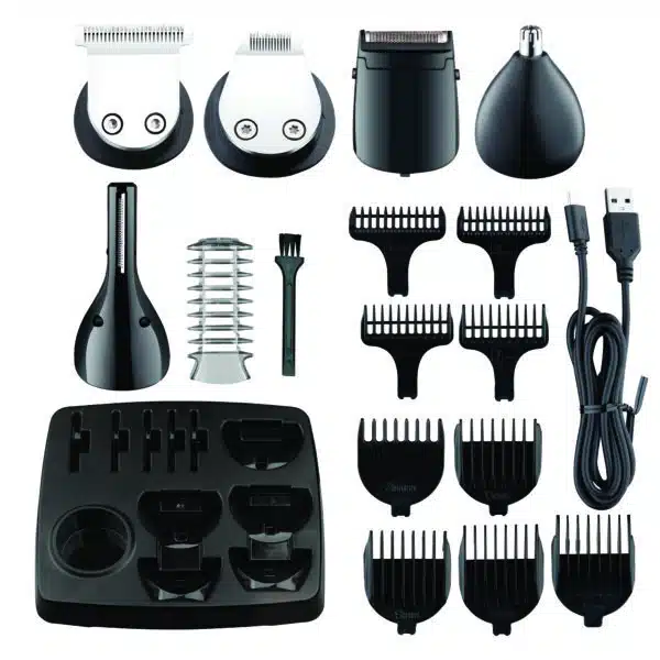 Aparat de tuns electric 16 in 1, pentru barbati reincarcabil, LED, gri / ZLN 8665 - imagine 3