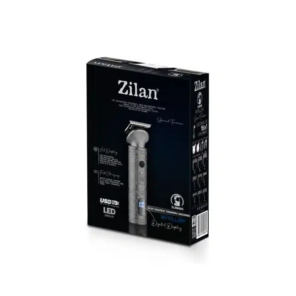 Aparat de tuns electric 16 in 1, pentru barbati reincarcabil, LED, gri / ZLN 8665 - imagine 4