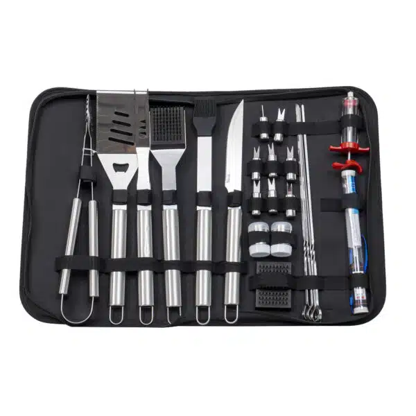 Set 24 piese din inox, pentru gratar plus borseta depozitare / ZTS 8325 - imagine 3