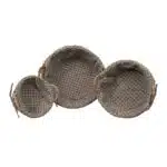 Set 3 cosuri de rachita rotunde, cu manere, maro deschis plus material textil / ZTS 8428 - imagine 3