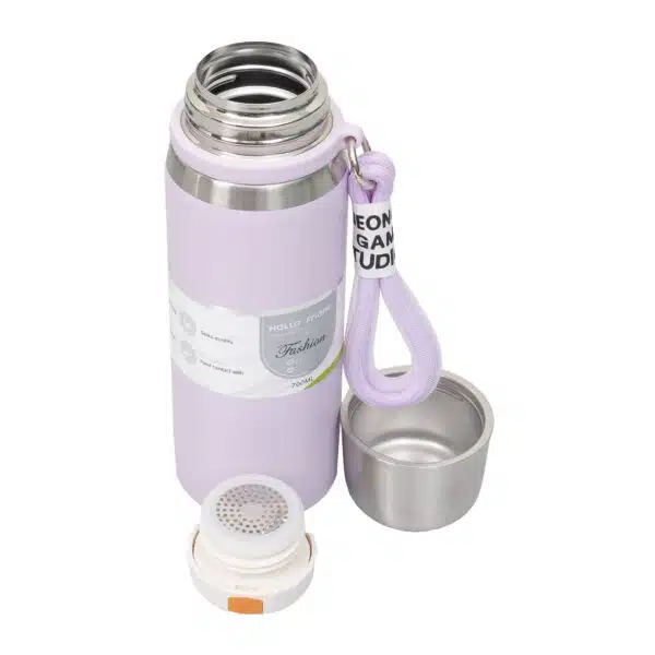 Termos interior inox, capacitate 700ml, cu capac inox, mov / ZTS 8442_1 - imagine 3