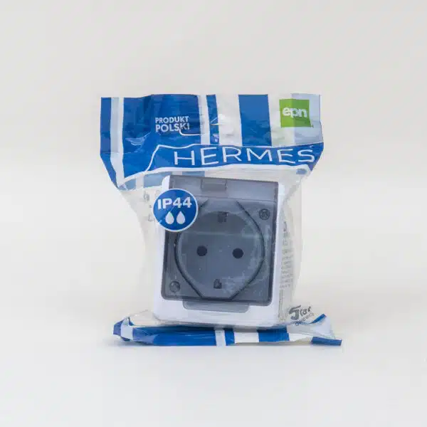 Priza simpla cu capac transparent HERMES, 16A/250, IP44 / ELPL-0324-01 - imagine 2