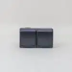 Priza dubla cu capac negru HERMES, 16A/250, IP44 / ELPL-0325-07 - imagine 2