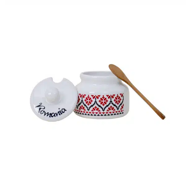 Set pentru miere cu cana si lingurita, 300ml, H12cm Romania, Z-TOOLS / EXT 10783 - imagine 2
