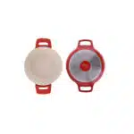 Oala cu capac ZILAN, din ceramica, diametru 28cm, capacitate 5l, rosu / ZLN 0903 - imagine 3