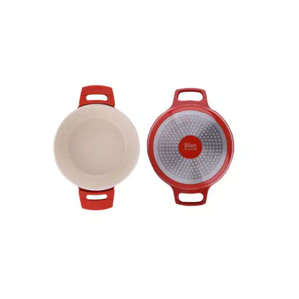 Oala cu capac ZILAN, din ceramica, diametru 28cm, capacitate 5l, rosu / ZLN 0903 - imagine 3