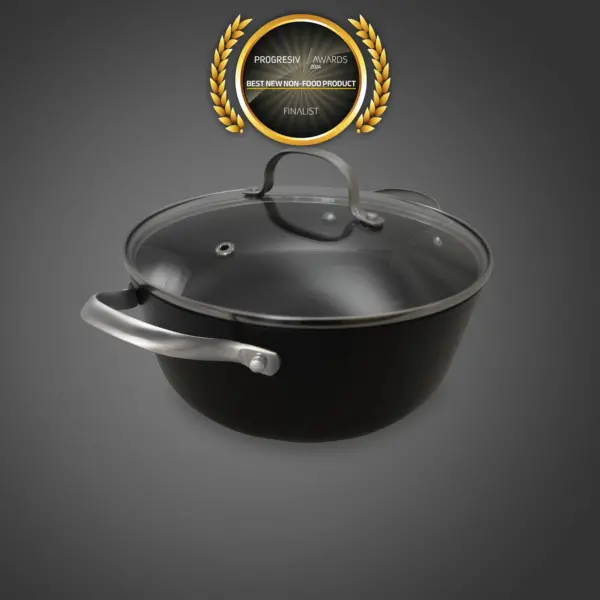 Cratita din fonta tip fagure cu capac de sticla OTI, diametru 24cm, capacitate 3.5L 181654 / OTI 0015 - imagine 2