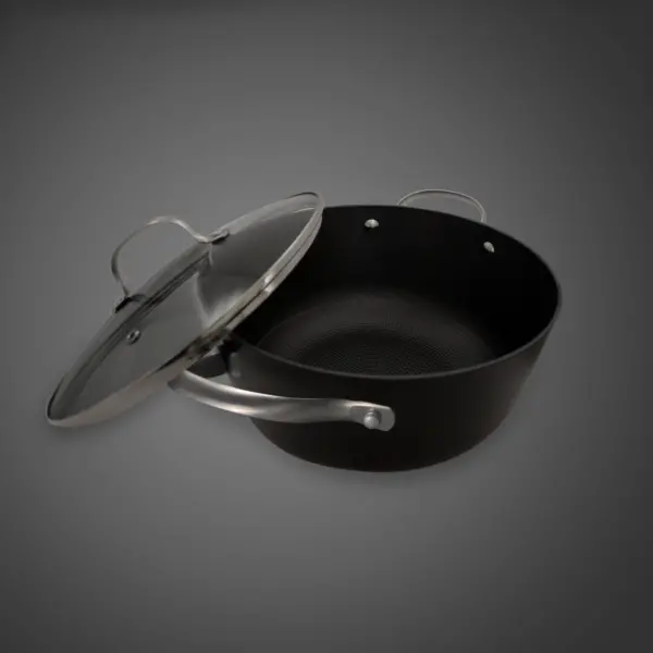 Cratita din fonta tip fagure cu capac de sticla OTI, diametru 24cm, capacitate 3.5L 181654 / OTI 0015 - imagine 3