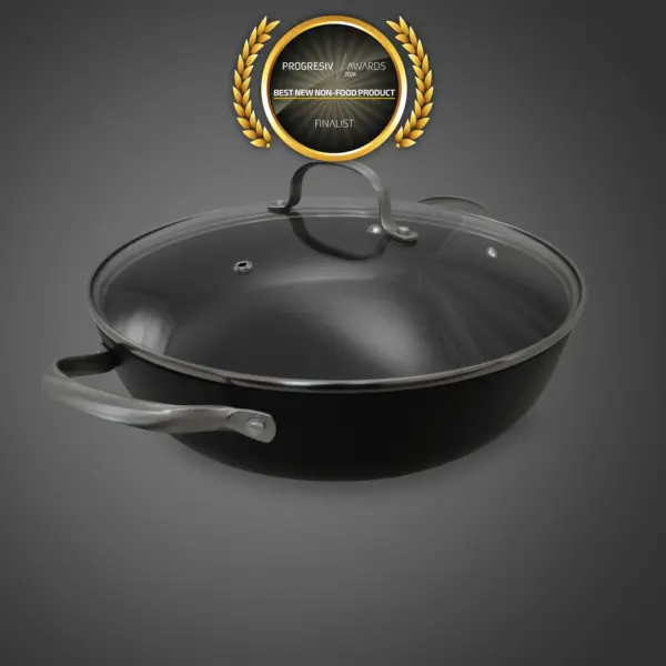 Cratita din fonta tip fagure cu capac de sticla OTI, diametru 30cm, capacitate 4.5L 181655 / OTI 0016 - imagine 2