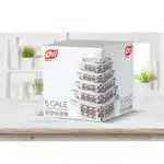 Set 5 oale emailate si capace din sticla OTI, diametre 16/18/20/22/24 / OTI 0017 - imagine 3