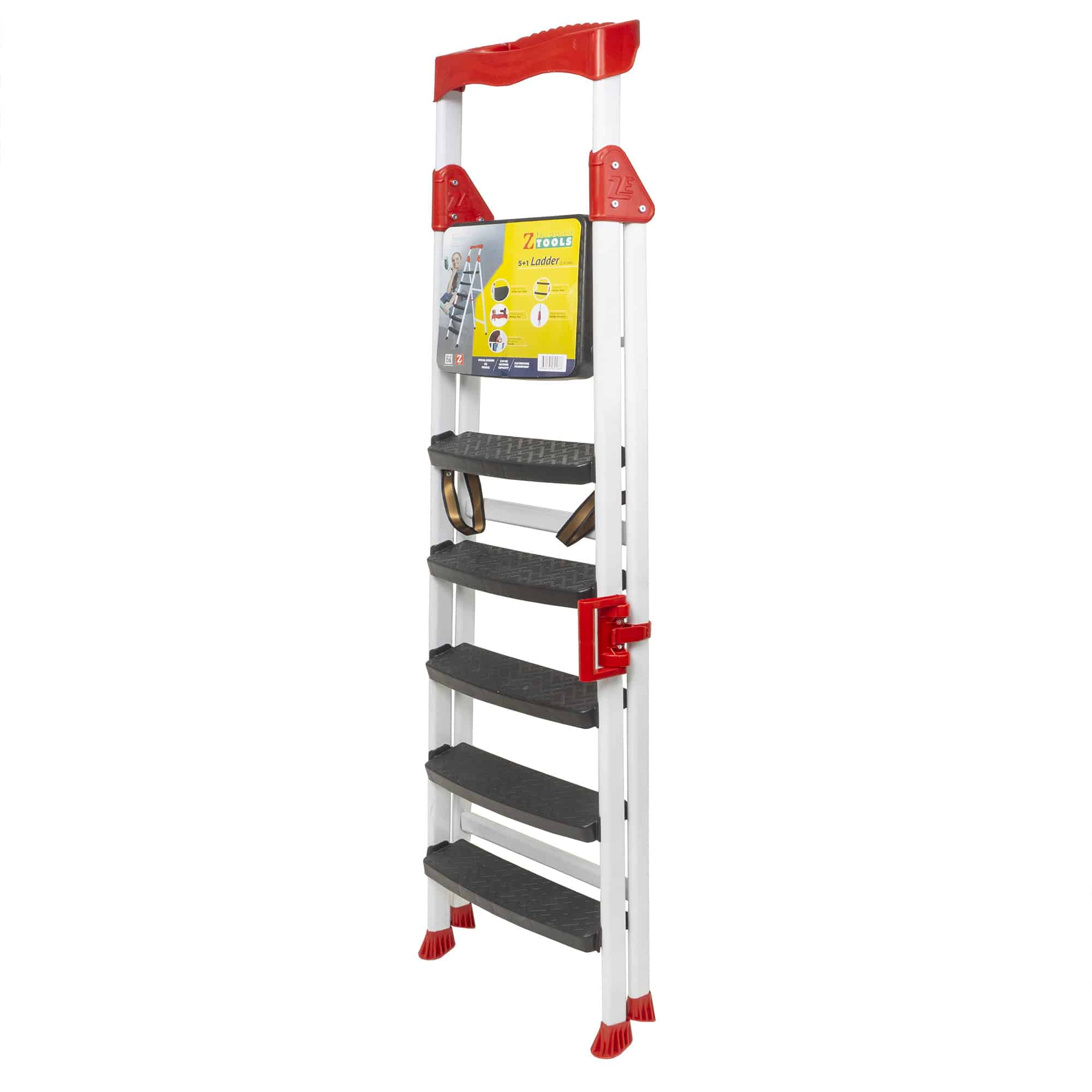 Scara metalica 5 trepte plus platforma, alb Z-TOOLS / ZLN 1666