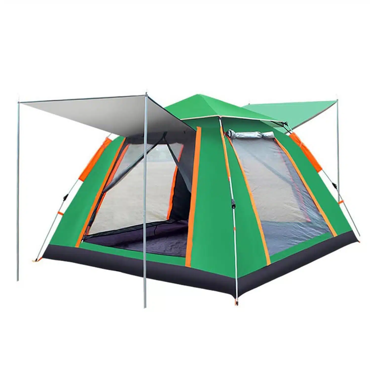 ZTS 8465_1_ Cort de camping pentru 4 persoane, cu 2 usi, 200x200x150cm, verde deschis Z-TOOLS / ZTS 8465 - imagine 1
