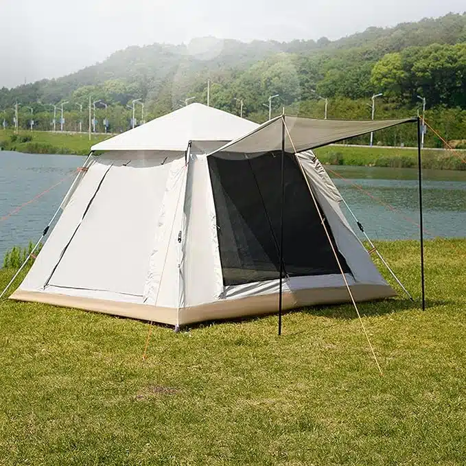 ZTS 8466_6 Cort de camping pentru 4 persoane, cu 2 usi, 200x200x150cm, gri Z-TOOLS / ZTS 8466 - imagine 1