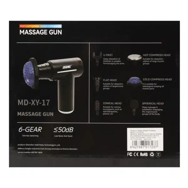 Aparat pentru masaj, tip pistol, 6 capete, 6 trepte de viteza, incarcare USB, Z-TOOLS / ZTS 9161 - imagine 3