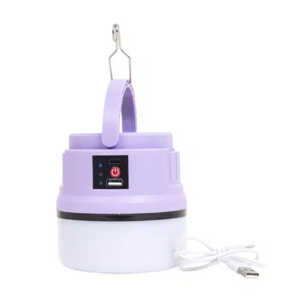 Lanterna LED camping, portabila, incarcare solara si USB, mov Z-TOOLS / ZTS 9001 - imagine 2
