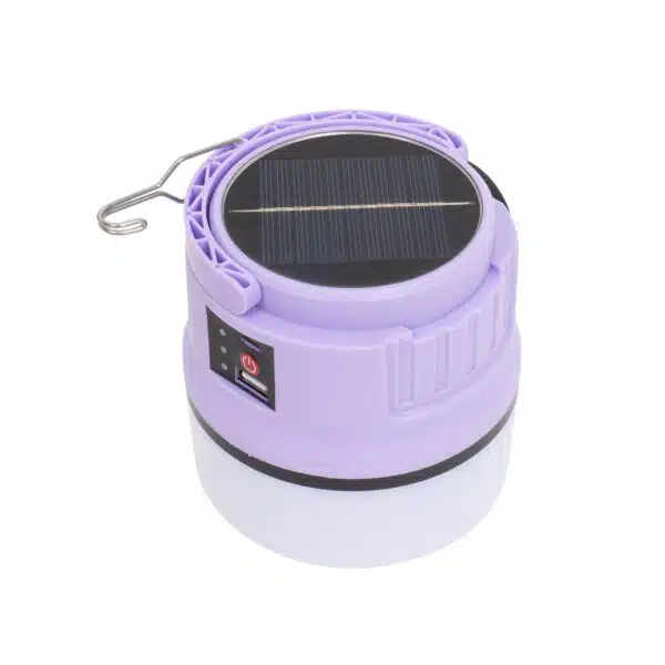 Lanterna LED camping, portabila, incarcare solara si USB, mov Z-TOOLS / ZTS 9001 - imagine 3