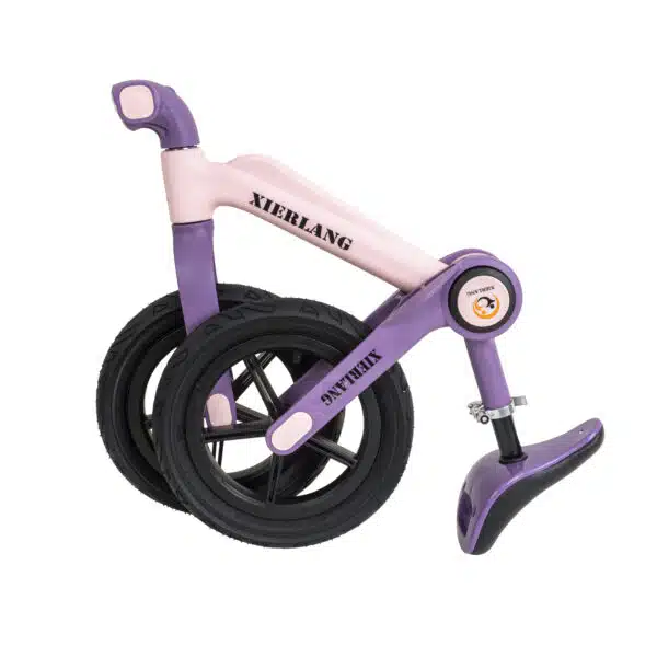Bicicleta fara pedale, pliabila, pentru copii XIERLANG, roti de cauciuc si scaun reglabil, +3ani, roz cu lila Z-TOOLS / ZTS8452 - imagine 4