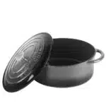 Cratita ovala din fonta emailata cu capac, 33x26.5x11.5cm, capacitate 6l Marble Gray / DCN60799 - imagine 3