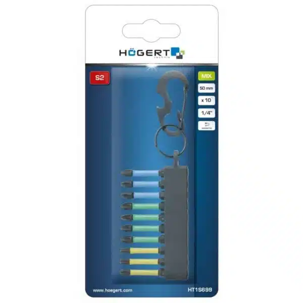 Set 10 biti de impact 1/4, 50mm HOGERT / HT1S699 - imagine 3