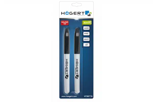 HT3B779_2 Marker permanent universal, 2 bucati, negru HOGERT / HT3B779 - imagine 1