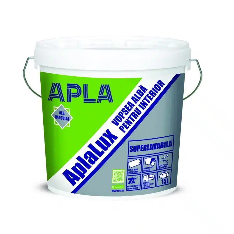 EXT10014 Vopsea superlavabilă interior 15 L, APLA LUX, alb / EXT10014 - imagine 1