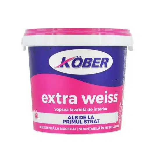 V4220-P15L Vopsea lavabila pentru interior, extra weiss, 15L, KOBER / V4220-P15L - imagine 1
