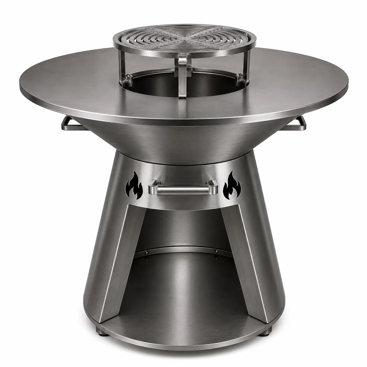 ext9064 Grătar con cu plită rotundă din inox, 850 mm, înălțime 950 mm / EXT9066 - imagine 1